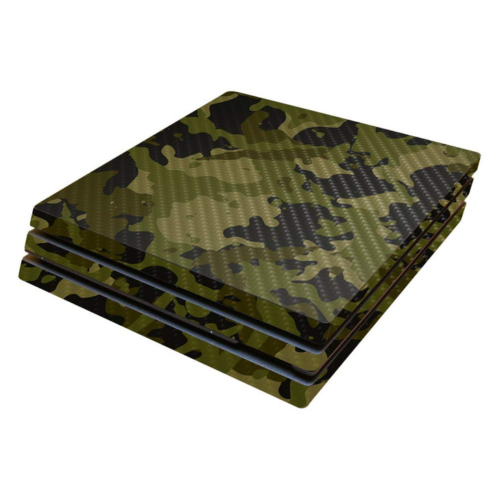 MightySkins Carbon Fiber Skin for Sony PS4 Pro Console Green Camo Protective Durable Textured Carbon Fiber Finish Easy t
