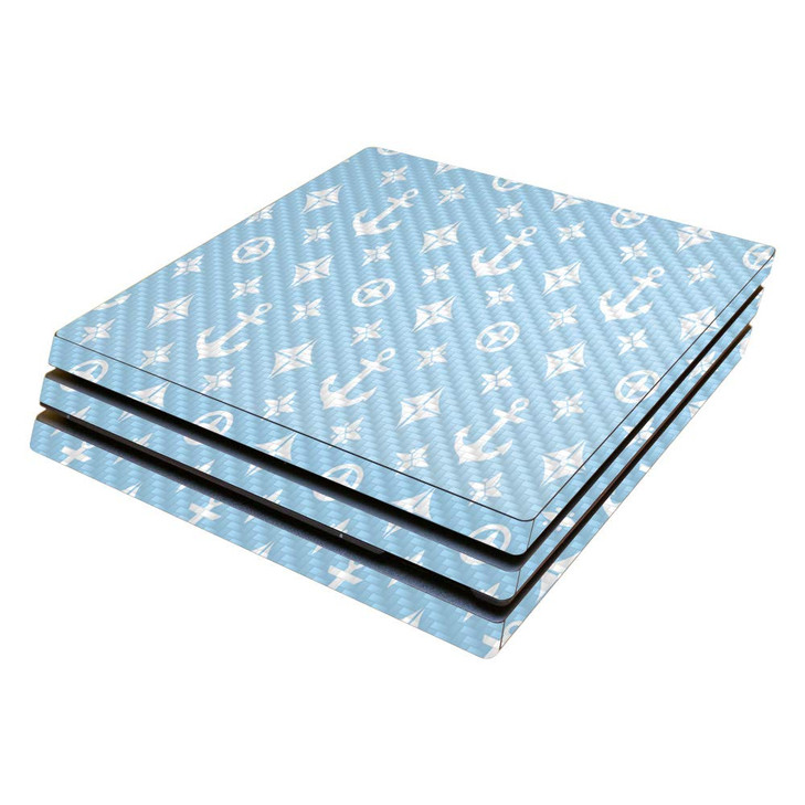 MightySkins Carbon Fiber Skin for Sony PS4 Pro Console Baby Blue Designer Protective Durable Textured Carbon Fiber Finis