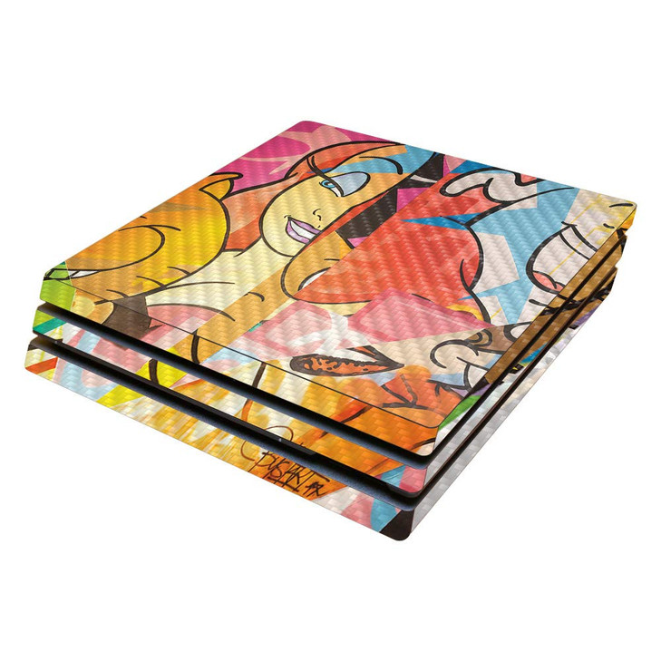 MightySkins Carbon Fiber Skin for Sony PS4 Pro Console Cartoon Smiles Protective Durable Textured Carbon Fiber Finish Ea
