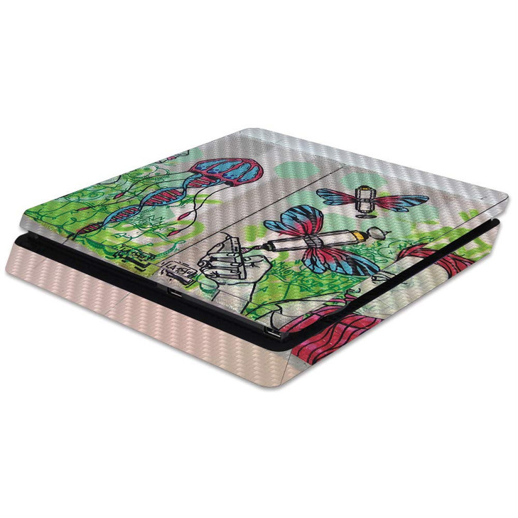 MightySkins Carbon Fiber Skin for Sony PS4 Slim Console Modern Technology Protective Durable Textured Carbon Fiber Finis