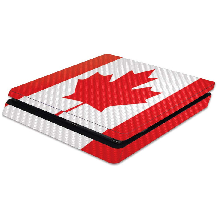 MightySkins Carbon Fiber Skin for Sony PS4 Slim Console Canadian Flag Protective Durable Textured Carbon Fiber Finish Ea