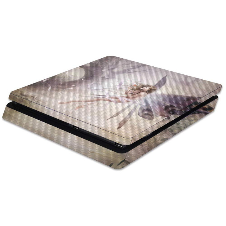 MightySkins Carbon Fiber Skin for Sony PS4 Slim Console Tangled Fairy Protective Durable Textured Carbon Fiber Finish Ea