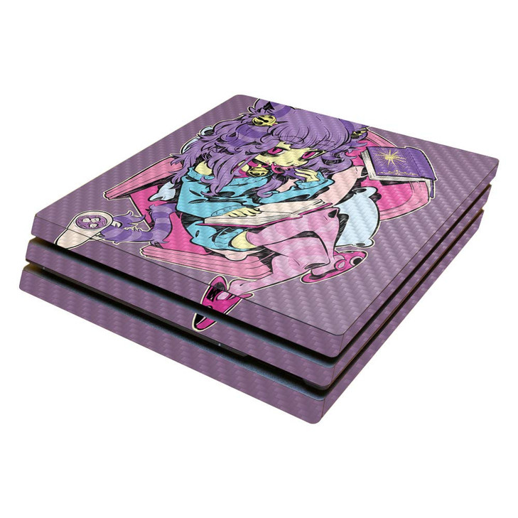 MightySkins Carbon Fiber Skin for Sony PS4 Pro Console Feline Girl Protective Durable Textured Carbon Fiber Finish Easy