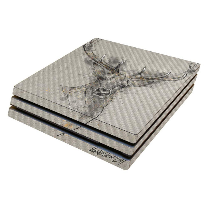 MightySkins Carbon Fiber Skin for Sony PS4 Pro Console Ink Buck Protective Durable Textured Carbon Fiber Finish Easy to