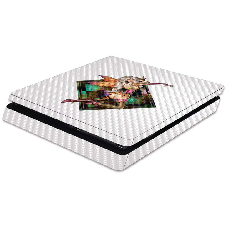 MightySkins Carbon Fiber Skin for Sony PS4 Slim Console Jester Fairy Protective Durable Textured Carbon Fiber Finish Eas