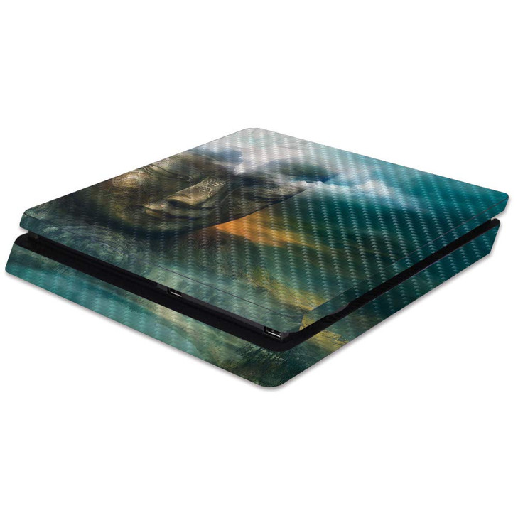 MightySkins Carbon Fiber Skin for Sony PS4 Slim Console Insight Buddha Protective Durable Textured Carbon Fiber Finish E