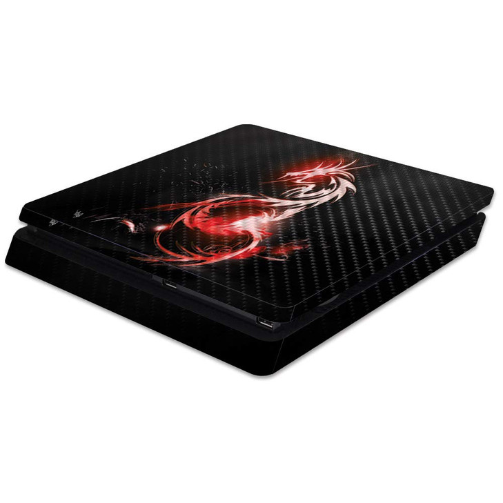 MightySkins Carbon Fiber Skin for Sony PS4 Slim Console Tribal Dragon Protective Durable Textured Carbon Fiber Finish Ea