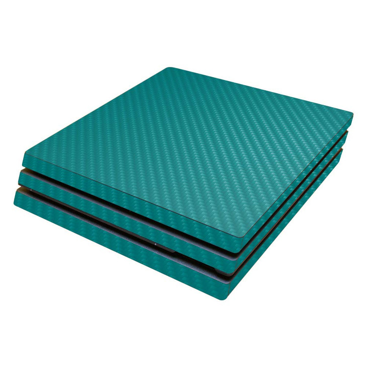 MightySkins Carbon Fiber Skin for Sony PS4 Pro Console Teal Protective Durable Textured Carbon Fiber Finish Easy to Appl