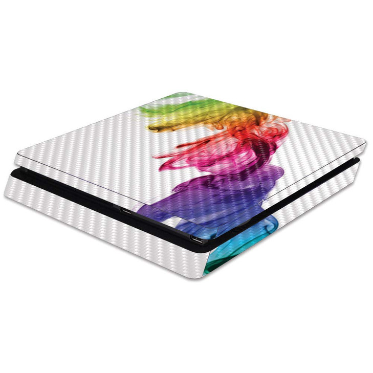 MightySkins Carbon Fiber Skin for Sony PS4 Slim Console Rainbow Smoke Protective Durable Textured Carbon Fiber Finish Ea