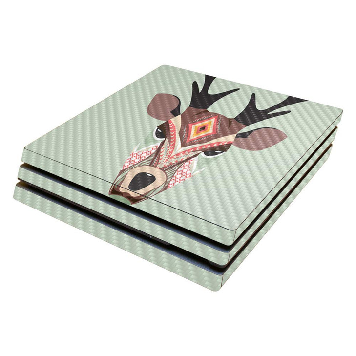 MightySkins Carbon Fiber Skin for Sony PS4 Pro Console Aztec Deer Protective Durable Textured Carbon Fiber Finish Easy t
