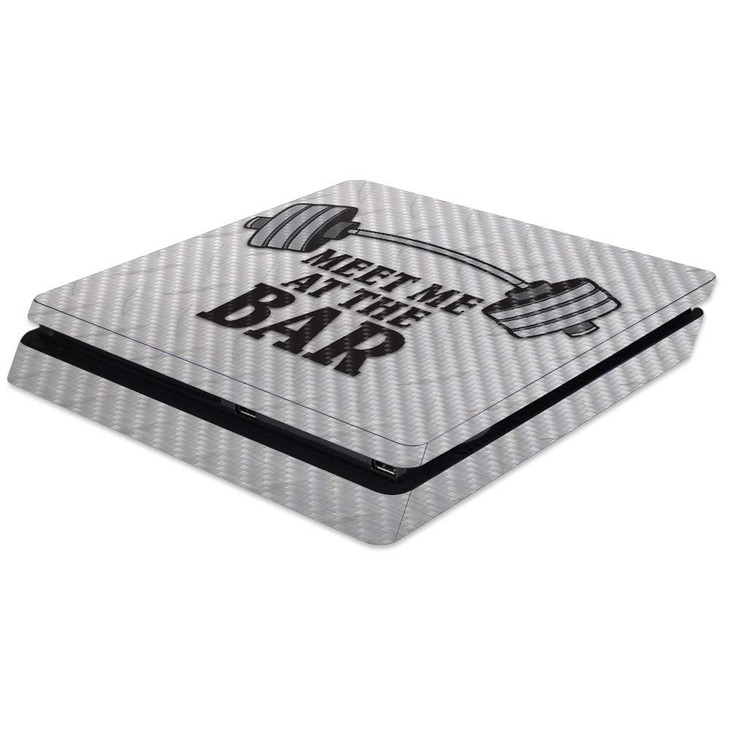 MightySkins Carbon Fiber Skin for Sony PS4 Slim Console Meet Me at The Bar Protective Durable Textured Carbon Fiber Fini
