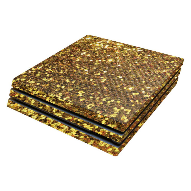 MightySkins Carbon Fiber Skin for Sony PS4 Pro Console Gold Dazzle Protective Durable Textured Carbon Fiber Finish Easy