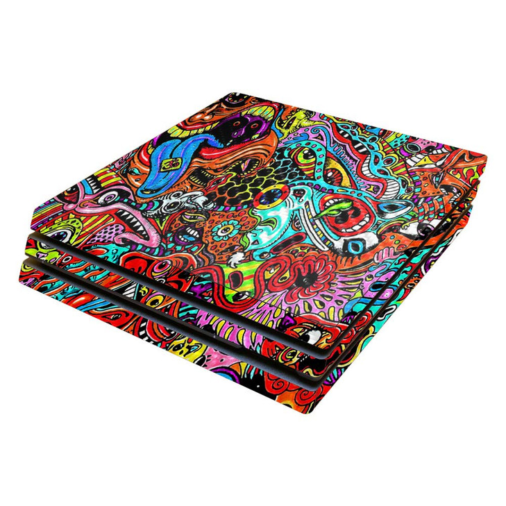 MightySkins Carbon Fiber Skin for Sony PS4 Pro Console Acid Trippy Protective Durable Textured Carbon Fiber Finish Easy