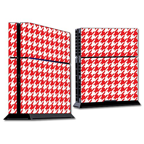 MightySkins Skin Compatible with Sony Playstation PS4 Console Red Houndstooth Protective Durable and Unique Vinyl Decal