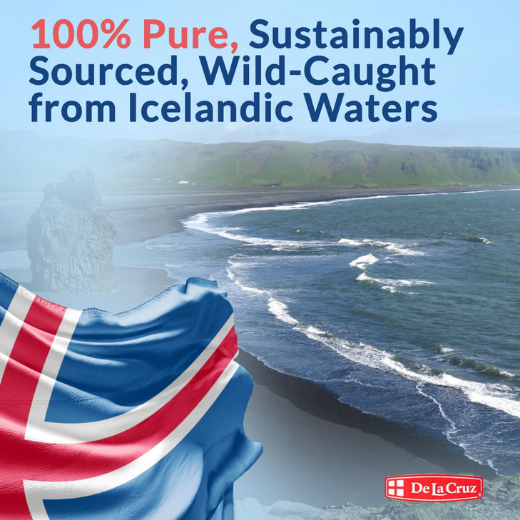 De La Cruz Cod Liver Oil Liquid - Pure Wild-Caught Icelandic Fish Oil 4 FL OZ (118 mL) online at globaldelivered