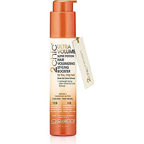 GIOVANNI 2chic Ultra-Volume Super Potion Hair Volumizing Styling Booster - Volumizing Formula with Papaya & Tangerine Butter, Weightless Control for