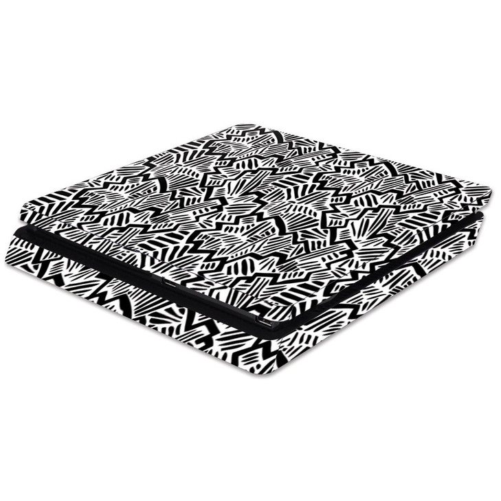 MightySkins Skin Compatible with Sony PS4 Slim Console Abstract Black Protective Durable and Unique Vinyl Decal wrap Cov