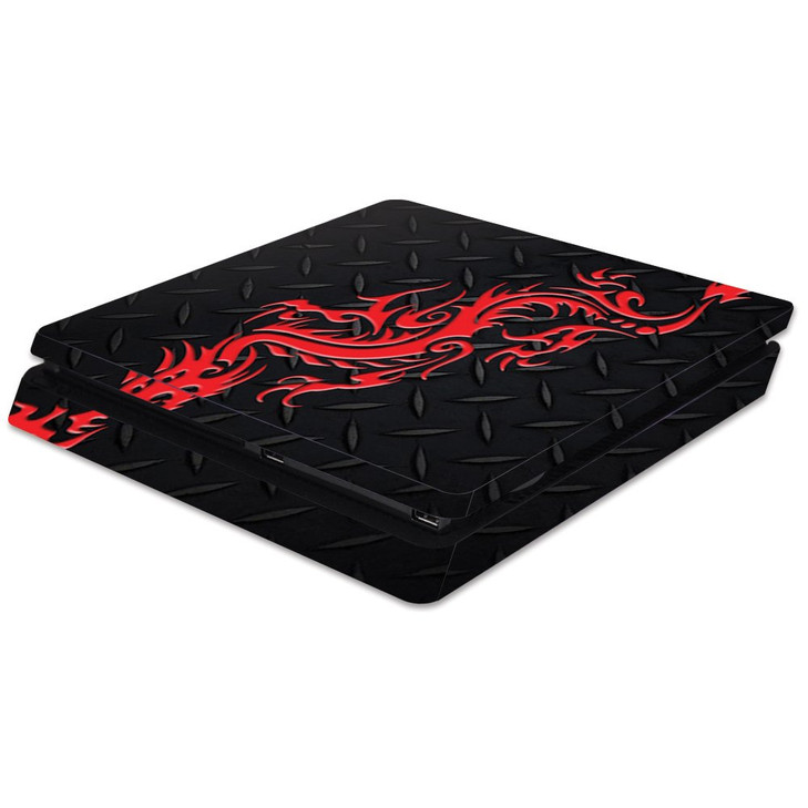 MightySkins Skin Compatible with Sony PS4 Slim Console Red Dragon Protective Durable and Unique Vinyl Decal wrap Cover E