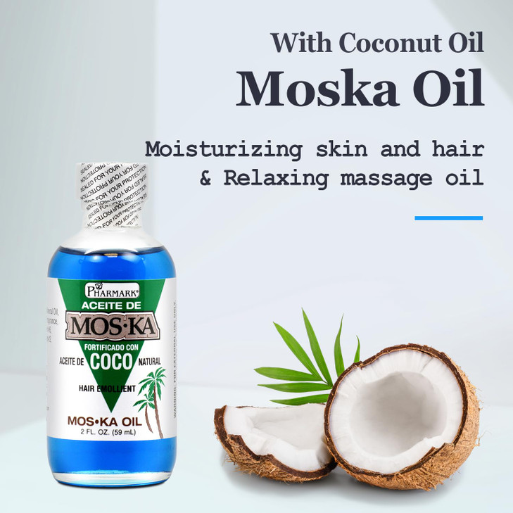 Aceite De Moska Fortificado Con Aceite De Coco 2 Oz.