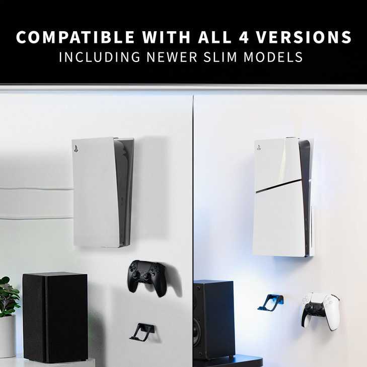 VIVO 2in1 Wall and Under Desk Mount Bracket Designed for PS5 and PS5 Slim Gaming Console PlayStation 5 Standard and Digi