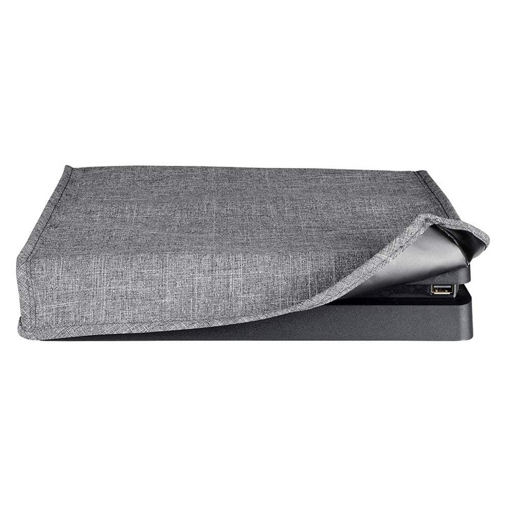 eXtremeRate Gray Horizontal Dust Cover for PS4 Slim Soft Neat Lining Dust Guard Anti Scratch Waterproof Cover Protector