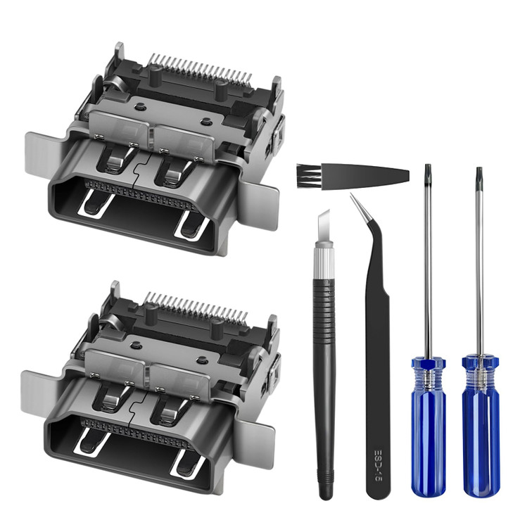 HDMI Port Replacement for Xbox One S Console Accessories Parts Socket Jack Connector 2Pack with Repair Tool Kit