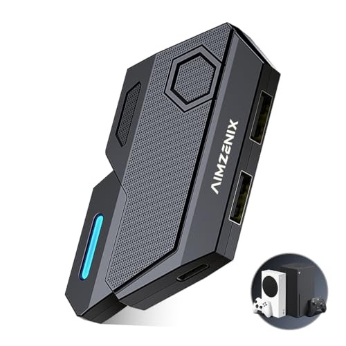 AIMZENIX Keyboard and Mouse Adapter Compatible with NSwitch Xbox Series XS Xbox 360PS4 NS2 Compatible Custom Key Mapping