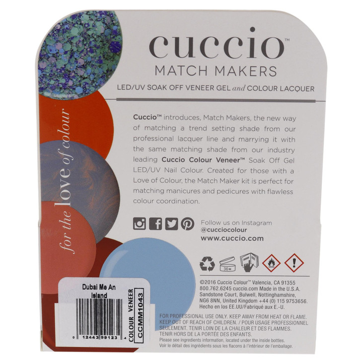 Cuccio Matchmaker - Colour Nail Lacquer & Veneer Gel Polish - For Manicures & Pedicures, Full Coverage - Long Lasting, High Shine - Cruelty, Formalde online at globaldelivered