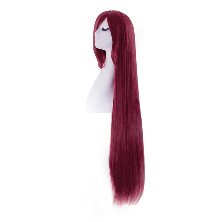 MapofBeauty 40" 100cm Long Straight Cosplay Costume Wig (Dark Red) online at globaldelivered