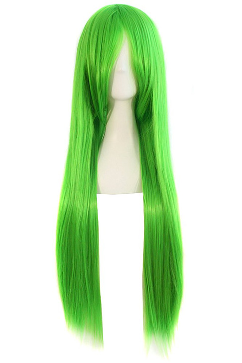 MapofBeauty 32 Icnh/ 80 cm Long Straight Anime Costume Cosplay Wig Party Wig (Fluorescent Green) online at globaldelivered