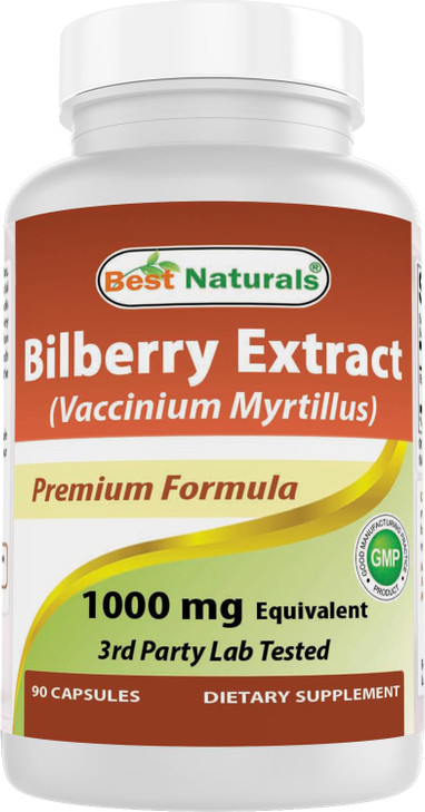Best Naturals Bilberry Extract 1000mg Capsule (Non-GMO) Supports Healthy Vision, 90 Count online at globaldelivered