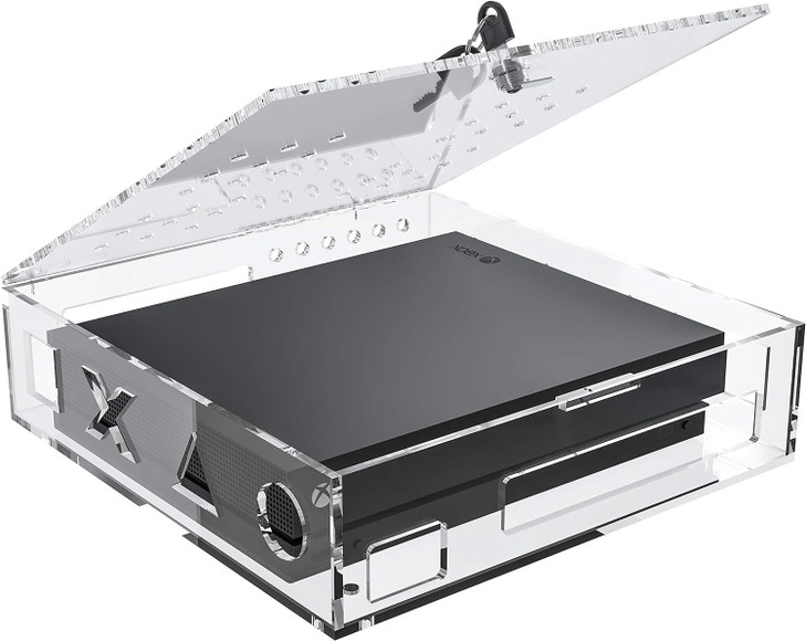 Skywin Acrylic Lock Box for Xbox Game Console Secure and Protect Public Gaming Consoles Compatible with XBOX One X and X