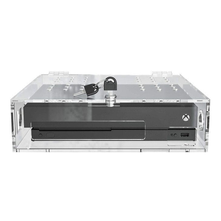 Skywin Acrylic Lock Box for Xbox Game Console Secure and Protect Public Gaming Consoles Compatible with XBOX One X and X