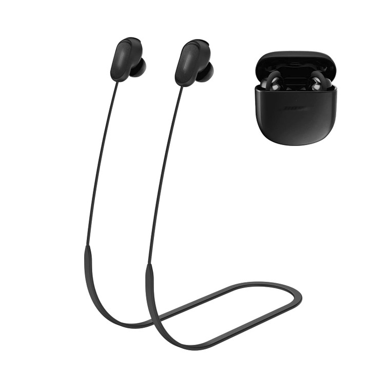 LEFXMOPHY QuietComfort Earbuds II AntiLost Strap for Bose QC 2 2022 New Black Silicone Neck Rope Lanyard Accessories