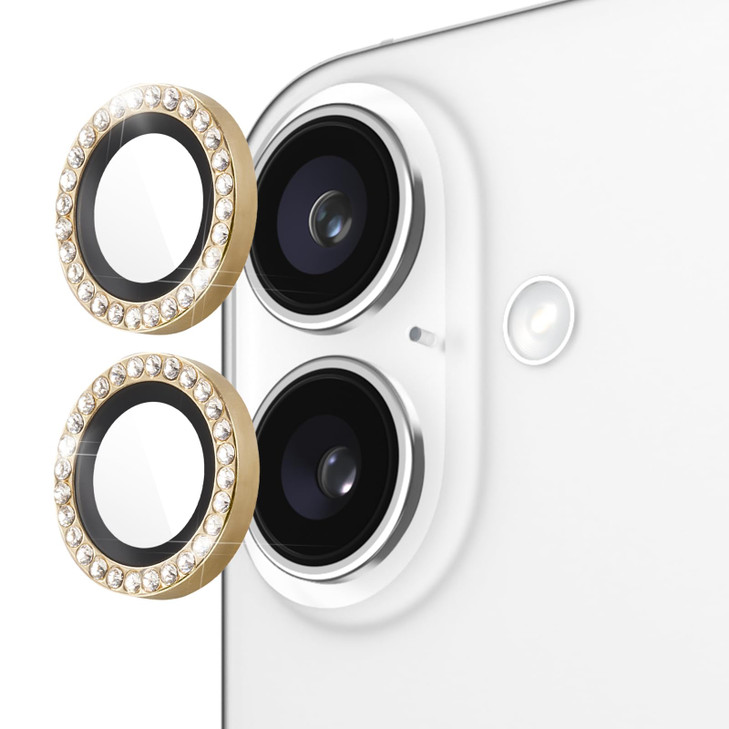 Kate Spade New York iPhone 16 iPhone 16 Plus Camera Lens Protector with Aluminum Ring Set in Stone Gold