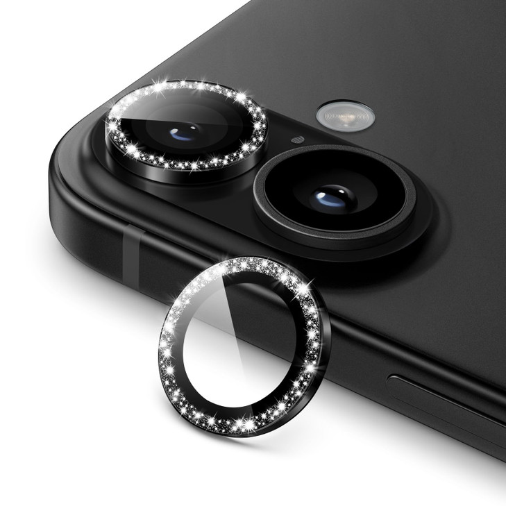 JETech Camera Lens Protector for iPhone 16 61Inch and iPhone 16 Plus 67Inch Bling Glitter Individual 9H Tempered Glass M