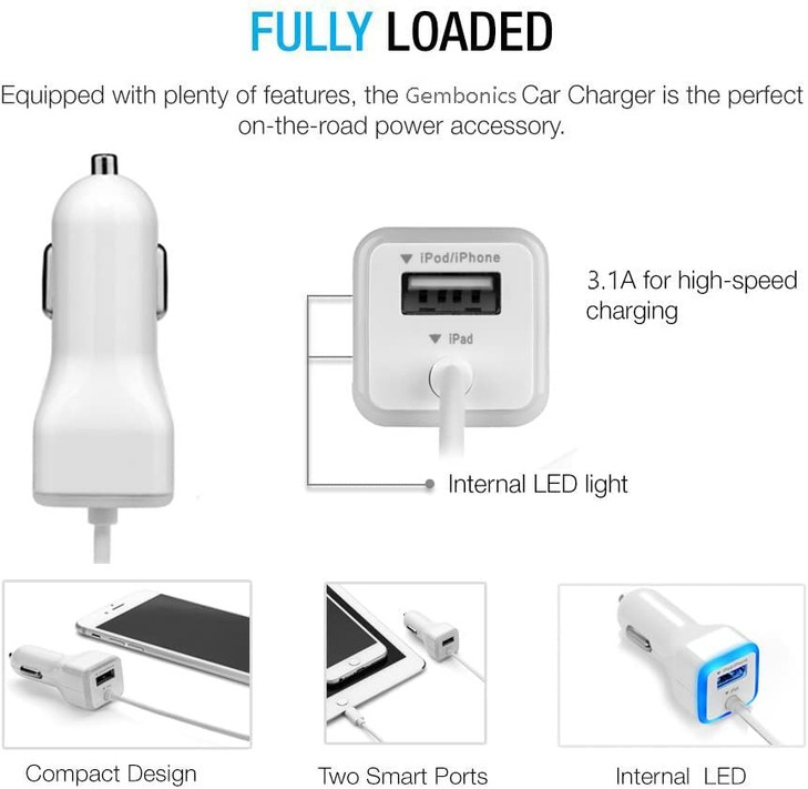 iPhone Car Charger Apple MFI Certified Car Charger for iPhone 16 15 14 13 12 11 X XR XS Pro 8 Plus iPad All Models with
