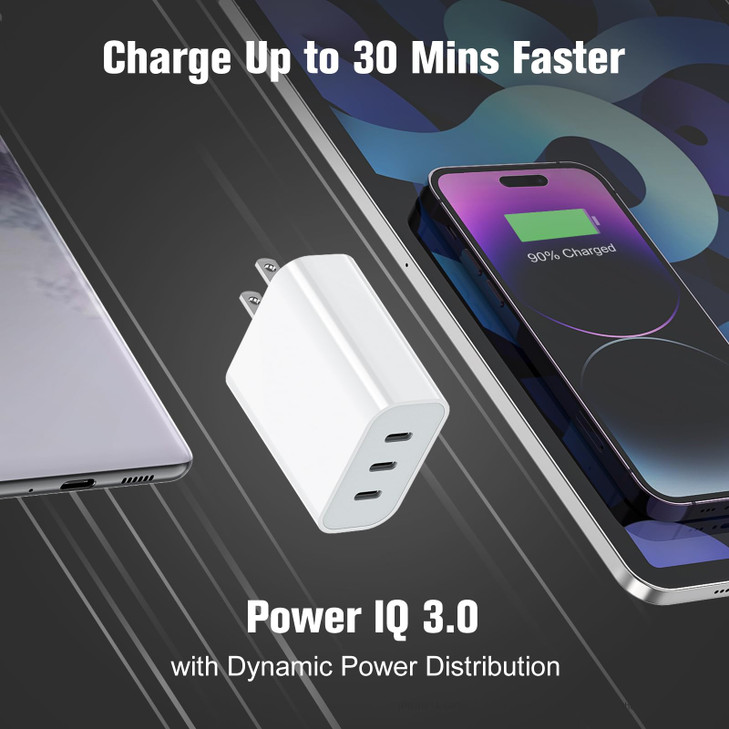 USB C Charger Block Amoner 35W 3Port USB C Charger iPhone Charging Adapter with PD 30 Power Delivery Compatible with iPh