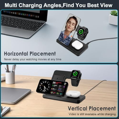 Wireless Charger 3 in 1 Charging Station for Multiple Devices Wireless Charging Stand for iPhone 817 SeriesiWatch 210 Se