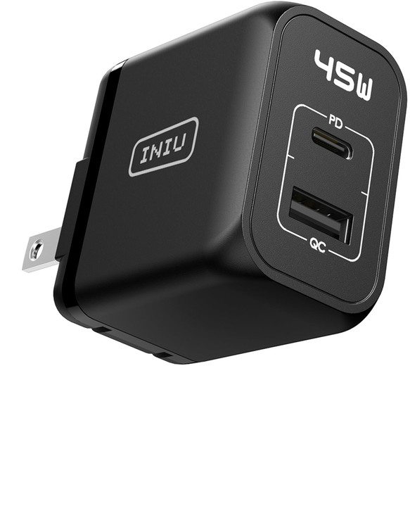 USB C Charger INIU 2Port 45W Super Fast Charger Type C Mini Foldable PD PPS USB C Wall Charger Block by GaN Tech for Sam