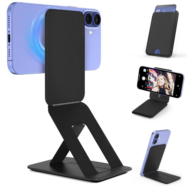LDSXAY Phone Tripod Wallet for MagSafe Magnetic Phone Tripod Stand Adjustable iPhone Wallet Compatible with iPhone 17161