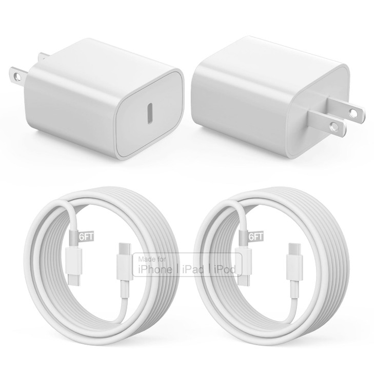 JOZASHON for iPhone 16 15 Charger Fast Charging20W for i Pad USB C Fast Charger with 3Pack 10ft USB C Wall Charger Block