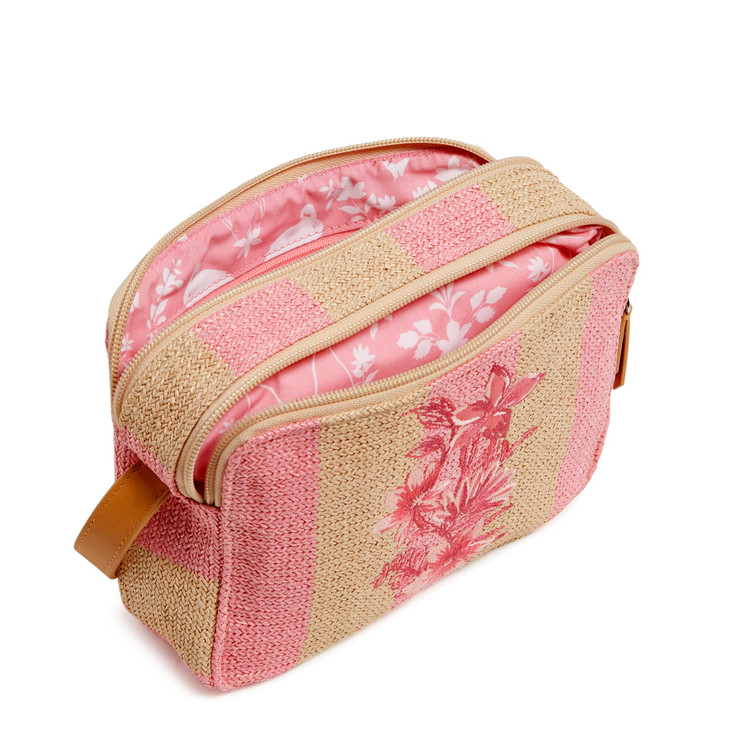 Cotton Evie Crossbody Purse Candy Pink Stripe Straw One Size