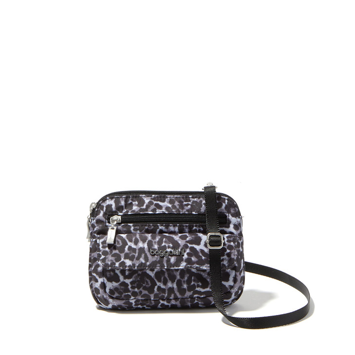 Baggallini Womens Modern Everywhere Mini Grey Wild Cheetah