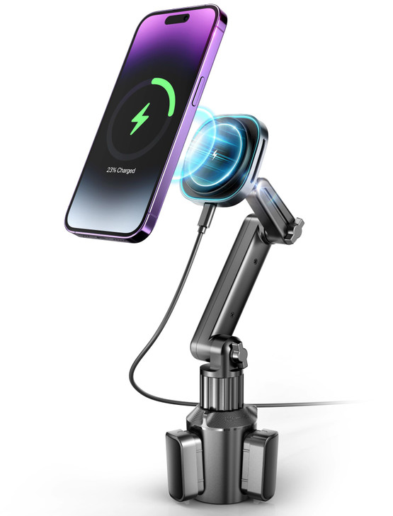 TOPGO Cup Phone Holder Wireless Charger Magnetic Phone Holder Car Wireless Charger Fast Charging for iPhone 1717 Air17 P