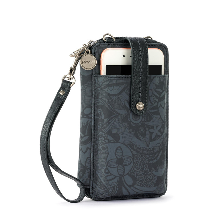 Sakroots Salinas Smartphone Crossbody in EcoTwill Removable Adjustable Crossbody Strap Black Spirit Desert