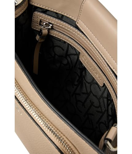 Calvin Klein Womens Bay Crossbody Silver MinkBrownKhaki One Size