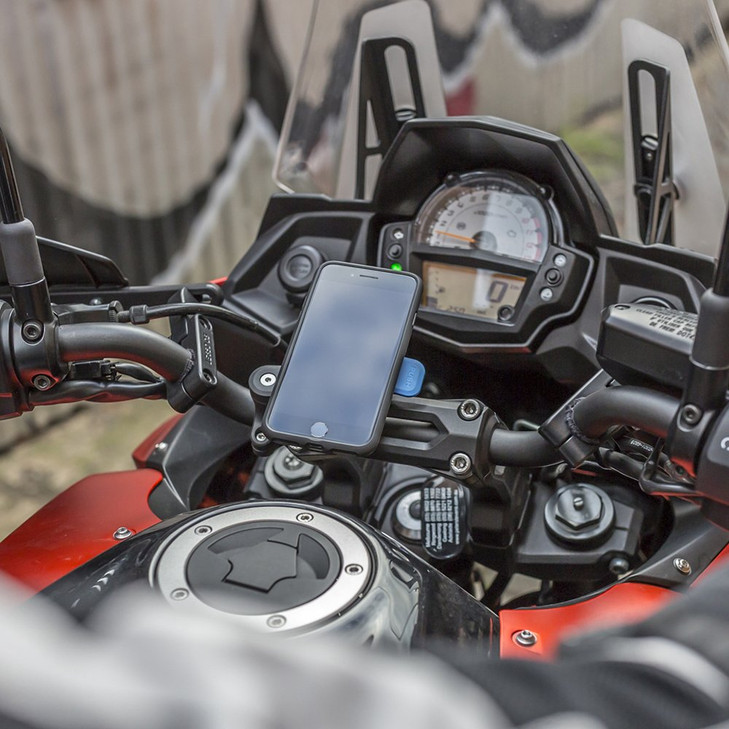 Quad Lock Motorcycle Handlebar Phone Mount for iPhone Galaxy Pixel and Universal Adapters