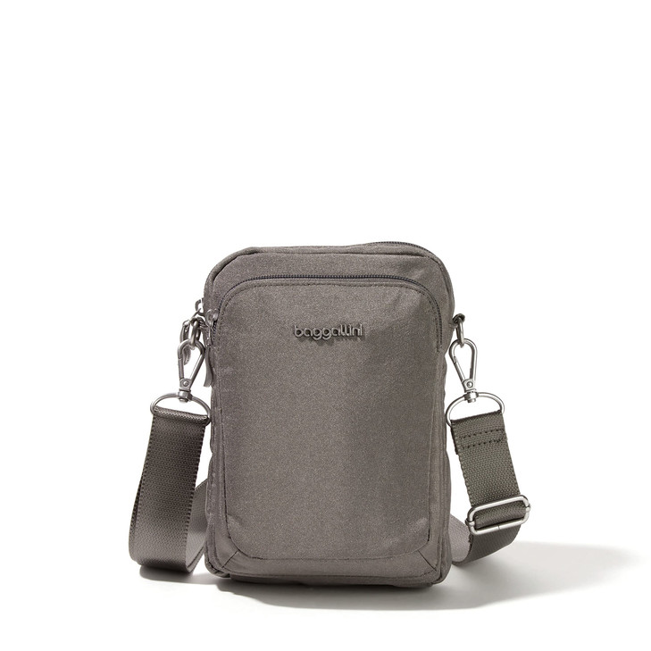 Baggallini Womens Modern Everywhere Explorer Crossbody Sterling Shimmer