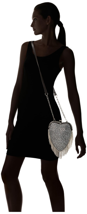 Betsey Johnson Heart All A Flutter Rhinestone Fringe Heart Frame